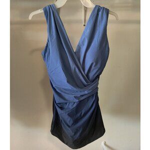 NWT Lands' End Women's Modest V-Neck Slender Wrap One Piece Size 6T $125 FLA221